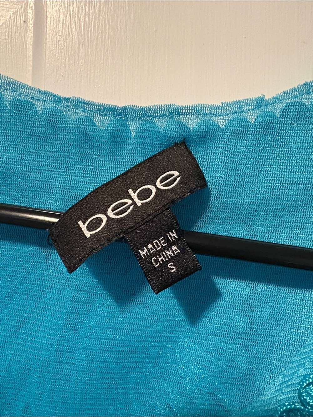 bebe Teal Crochet-Trim Sleeveless Camisole - Picture 2 of 4